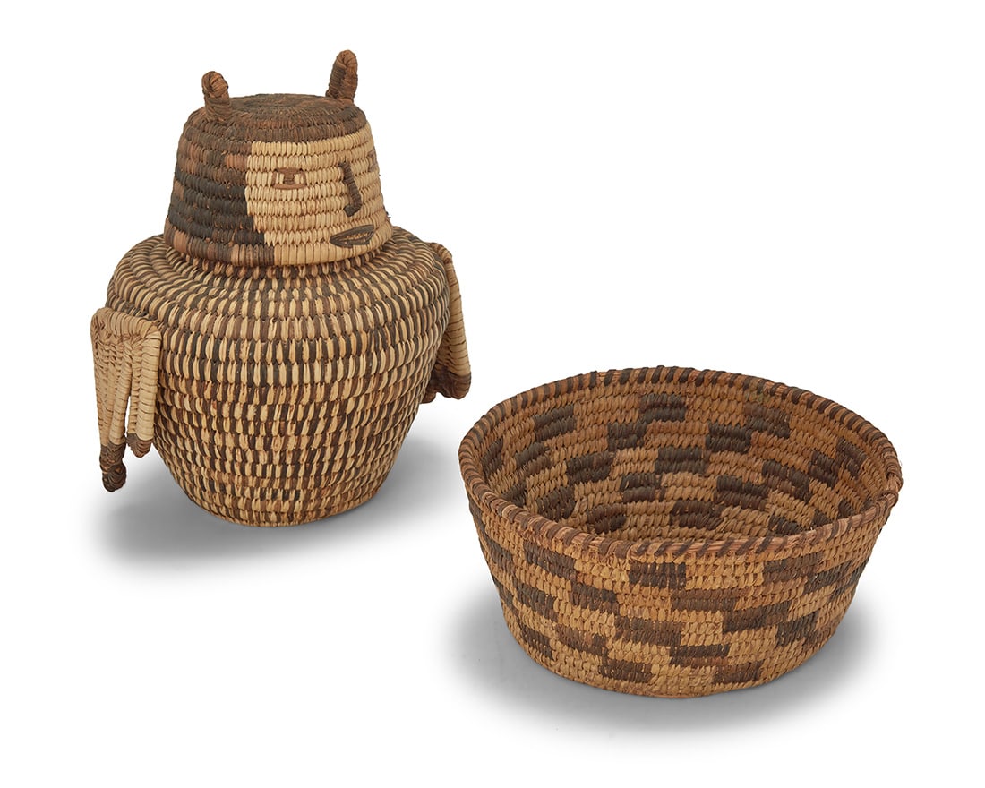 Two Papago baskets Mid-20th century, Tohono O'odham; Southwest United States Comprising a coiled (1 of 6)