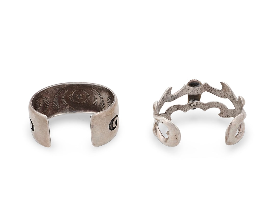 Two Southwest silver cuff bracelets - 2