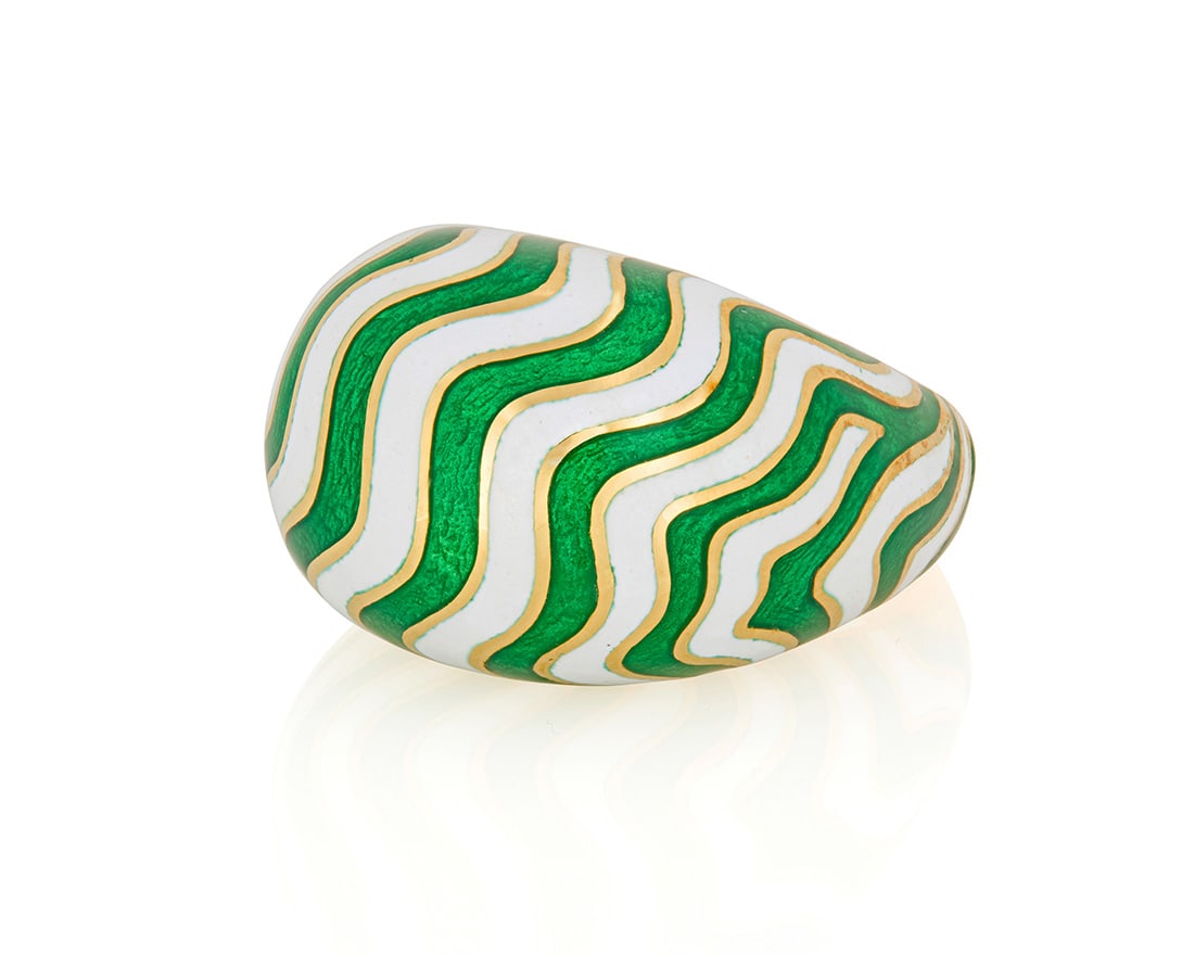 David Webb: An 18K Gold and Enamel Ring (1 of 3)