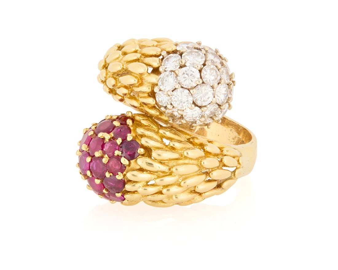 An 18K Gold, Ruby and Diamond Ring (1 of 3)