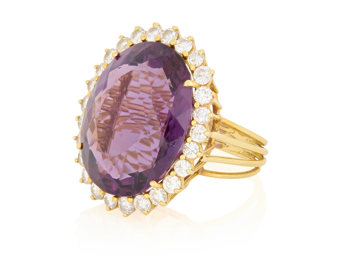 A Gold, Amethyst and Diamond Ring (1 of 5)