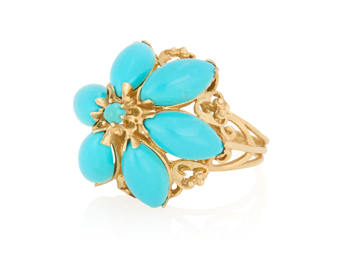 A 14K Gold and Composite Turquoise Ring (1 of 3)