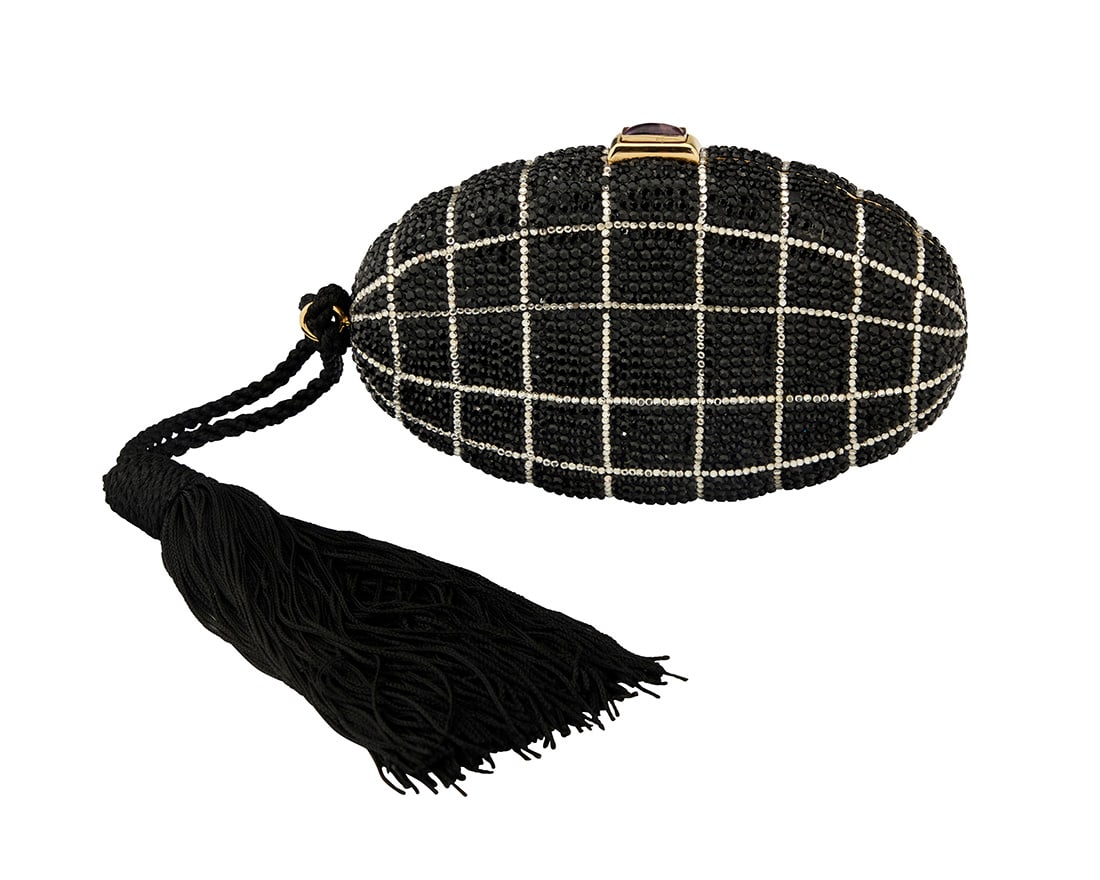 Judith Lieber: A Black & White Crystal 'Grenade' Minaudiere (1 of 8)