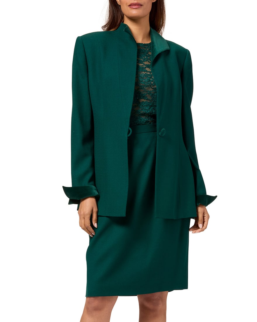 Christian Dior: A Dark Green Formal Ladies Suit Ensemble (1 of 7)
