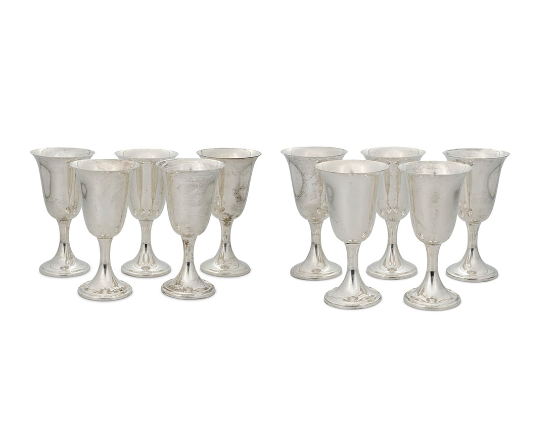 A set of ten Newport sterling silver goblets (1 of 3)