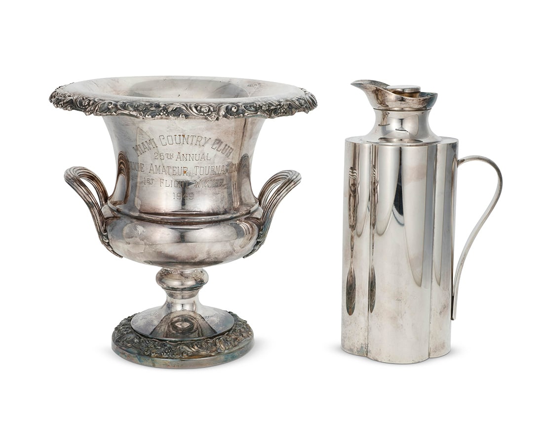 Four silver plated bar articles - 3