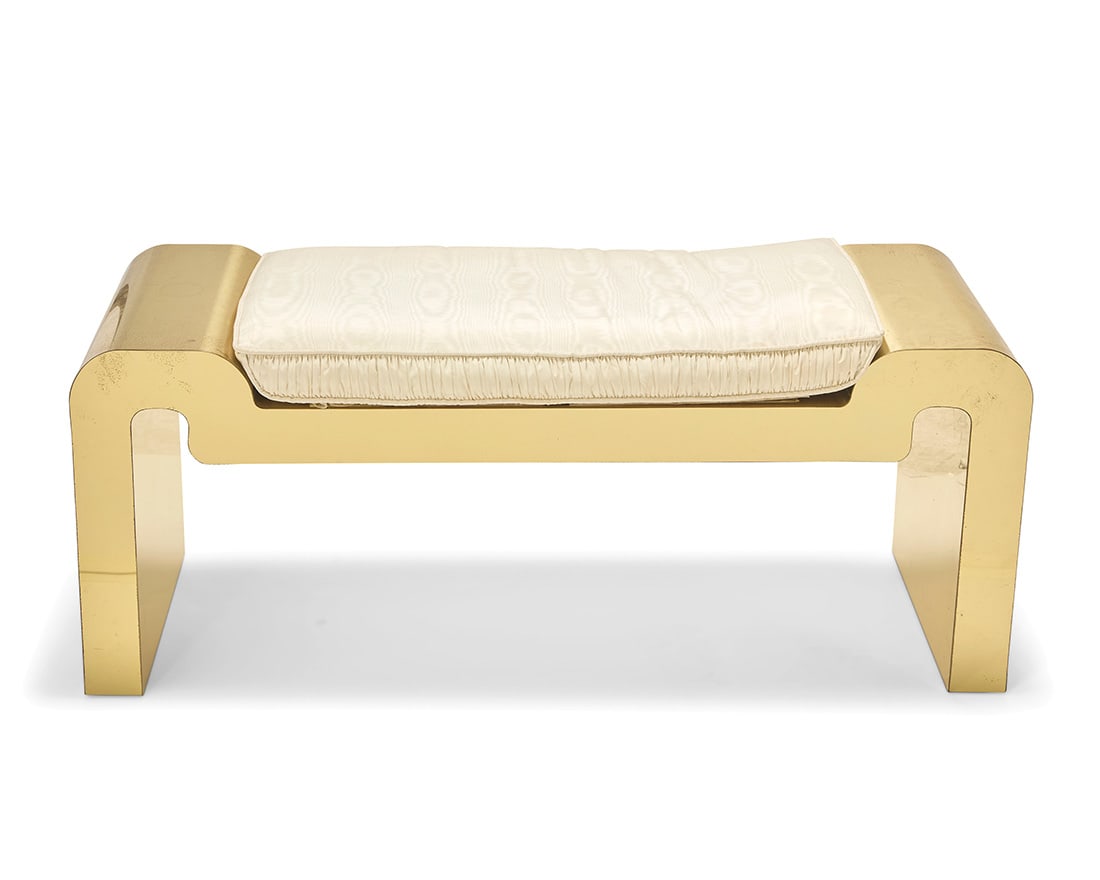 A Karl Springer style bench - 2