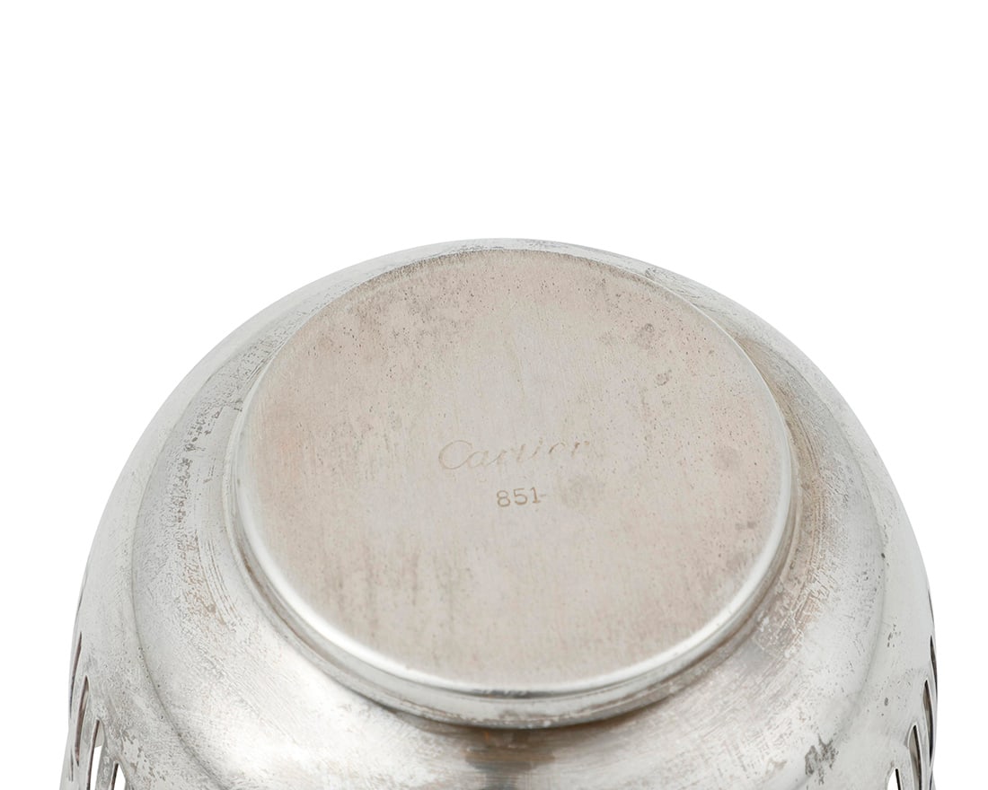 Three Cartier sterling silver table items - 6