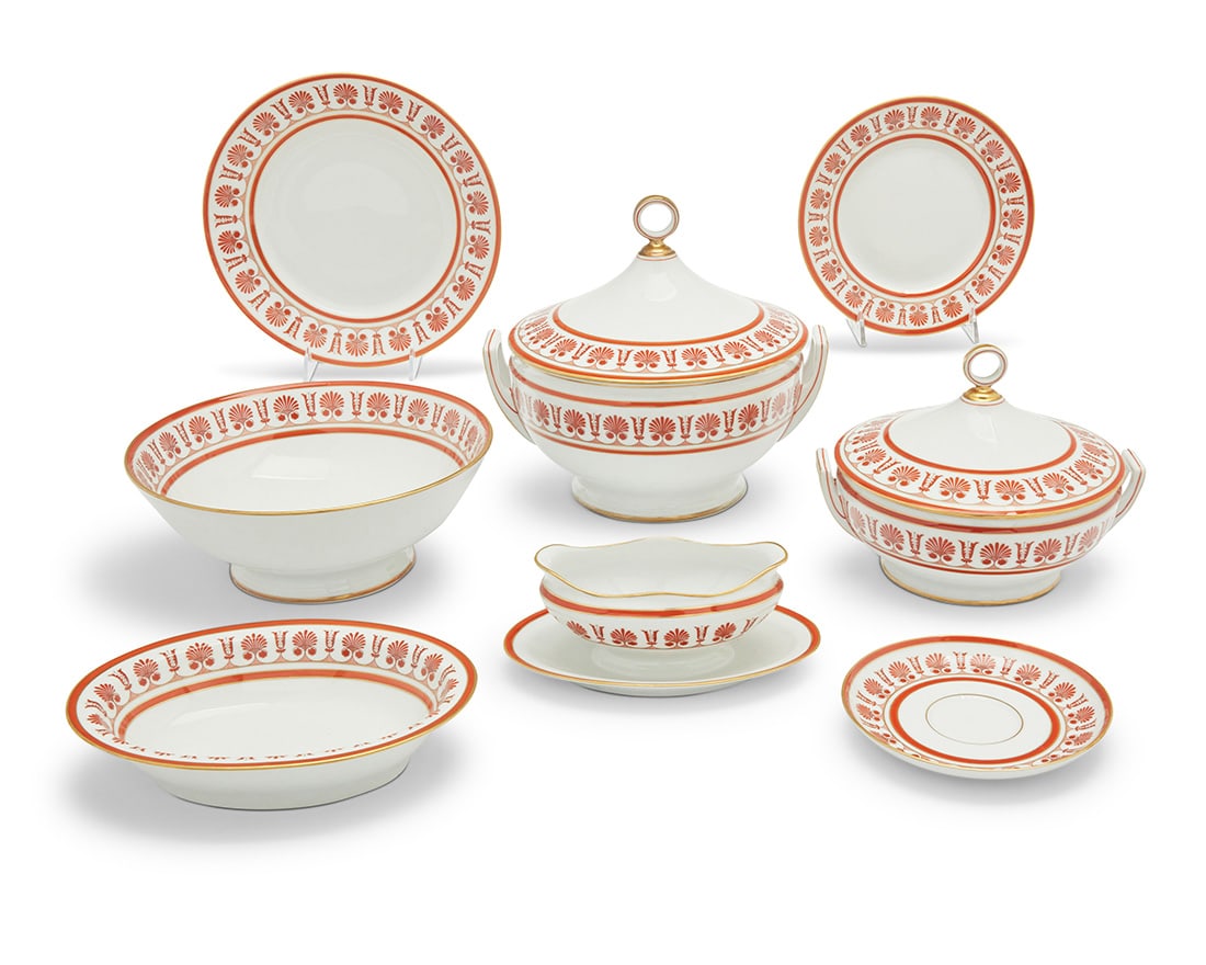A Richard Ginori porcelain 'Ercolano Red' part dinner service (1 of 6)