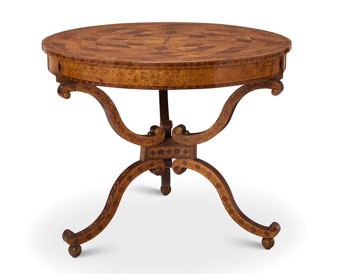 A Continental specimen wood center table (1 of 6)