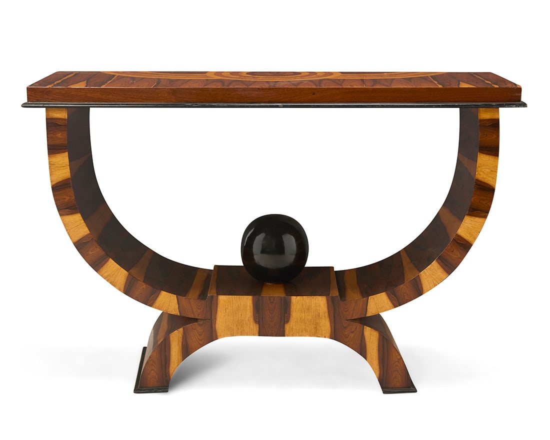 An Art Deco style exotic wood hall table (1 of 8)