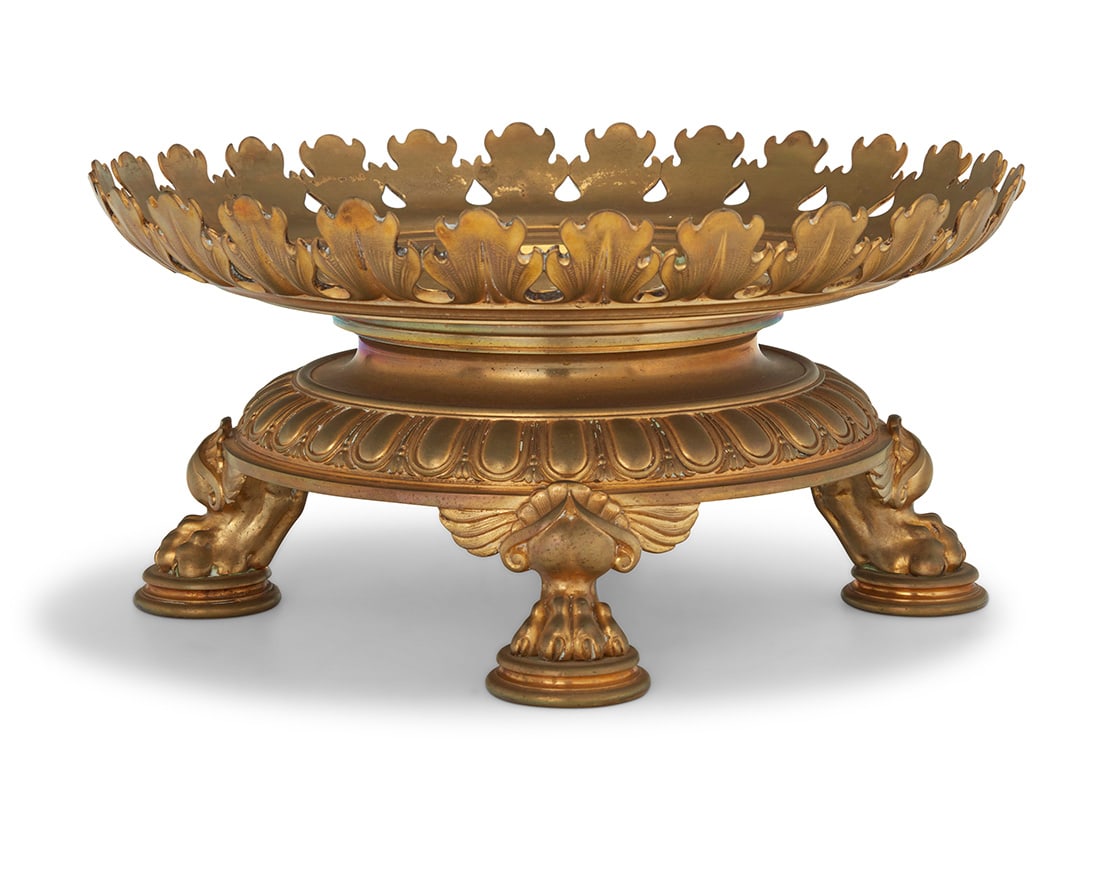 A Continental gilt bronze center bowl base (1 of 4)