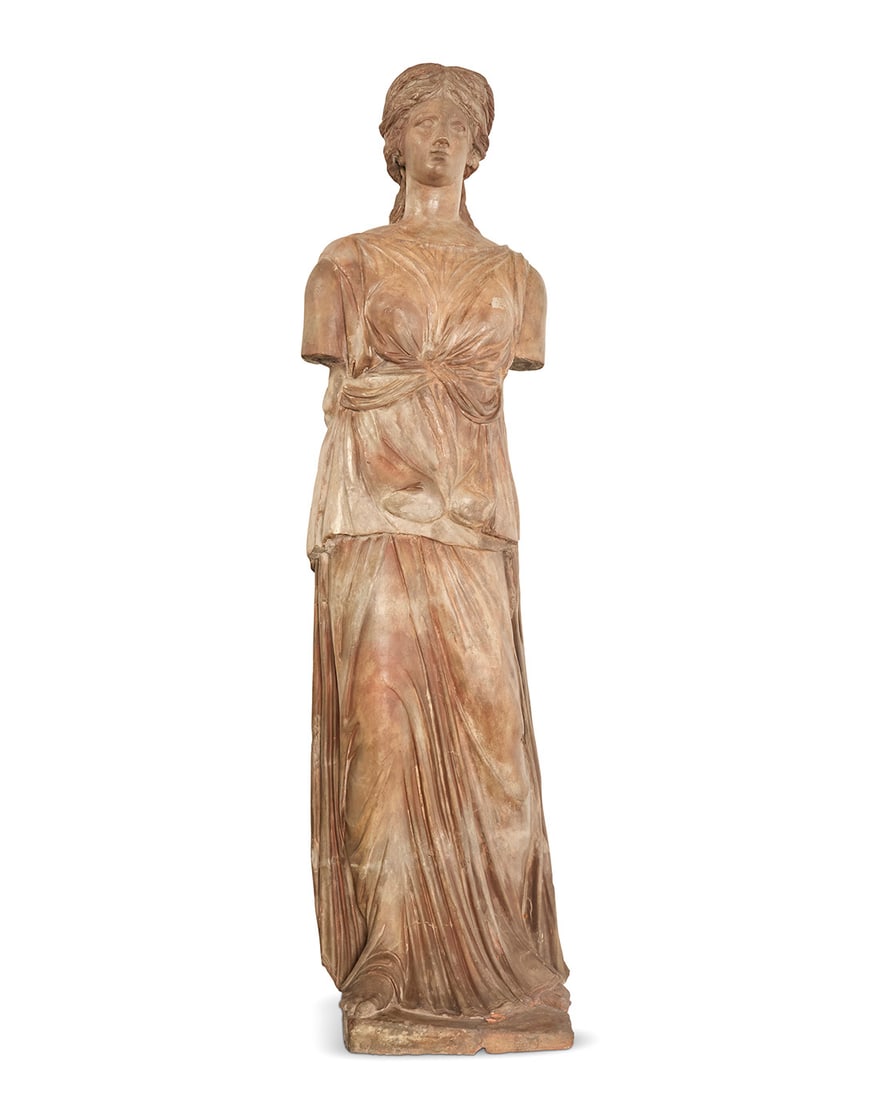 A life size Continental terracotta figure of Athena (1 of 8)