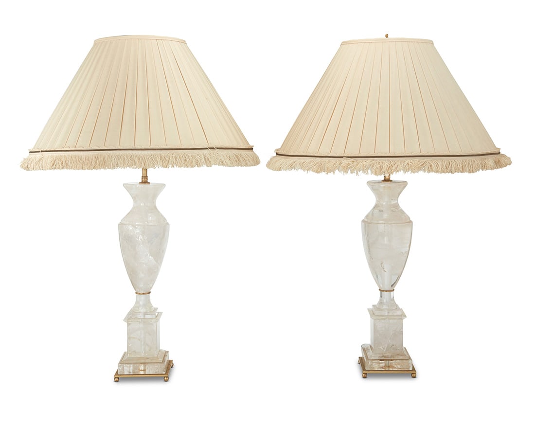 Two Neoclassical style rock crystal table lamps (1 of 3)