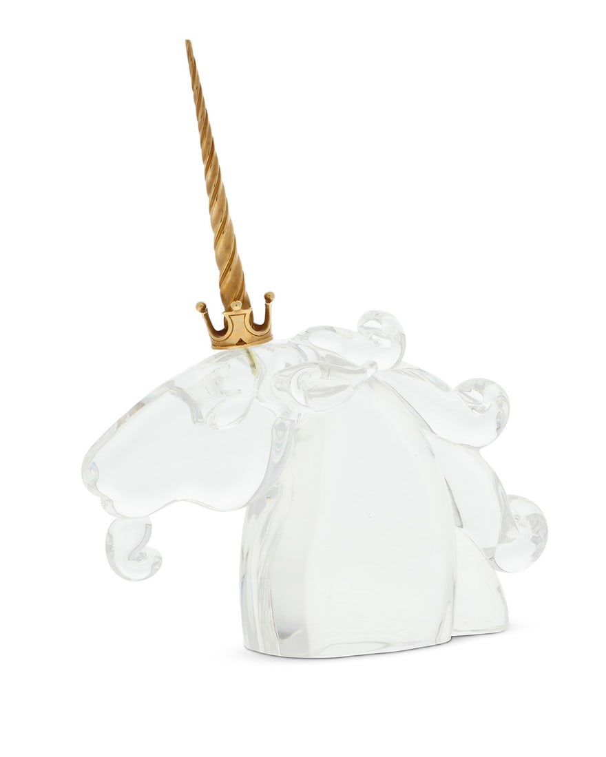 A Steuben glass and 18k gold 'Unicorn' paperweight (1 of 3)
