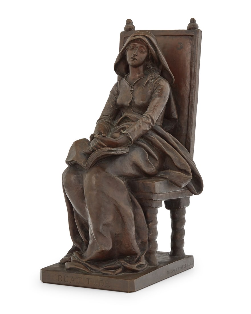 A French patinated bronze figure of a woman (1 of 8)