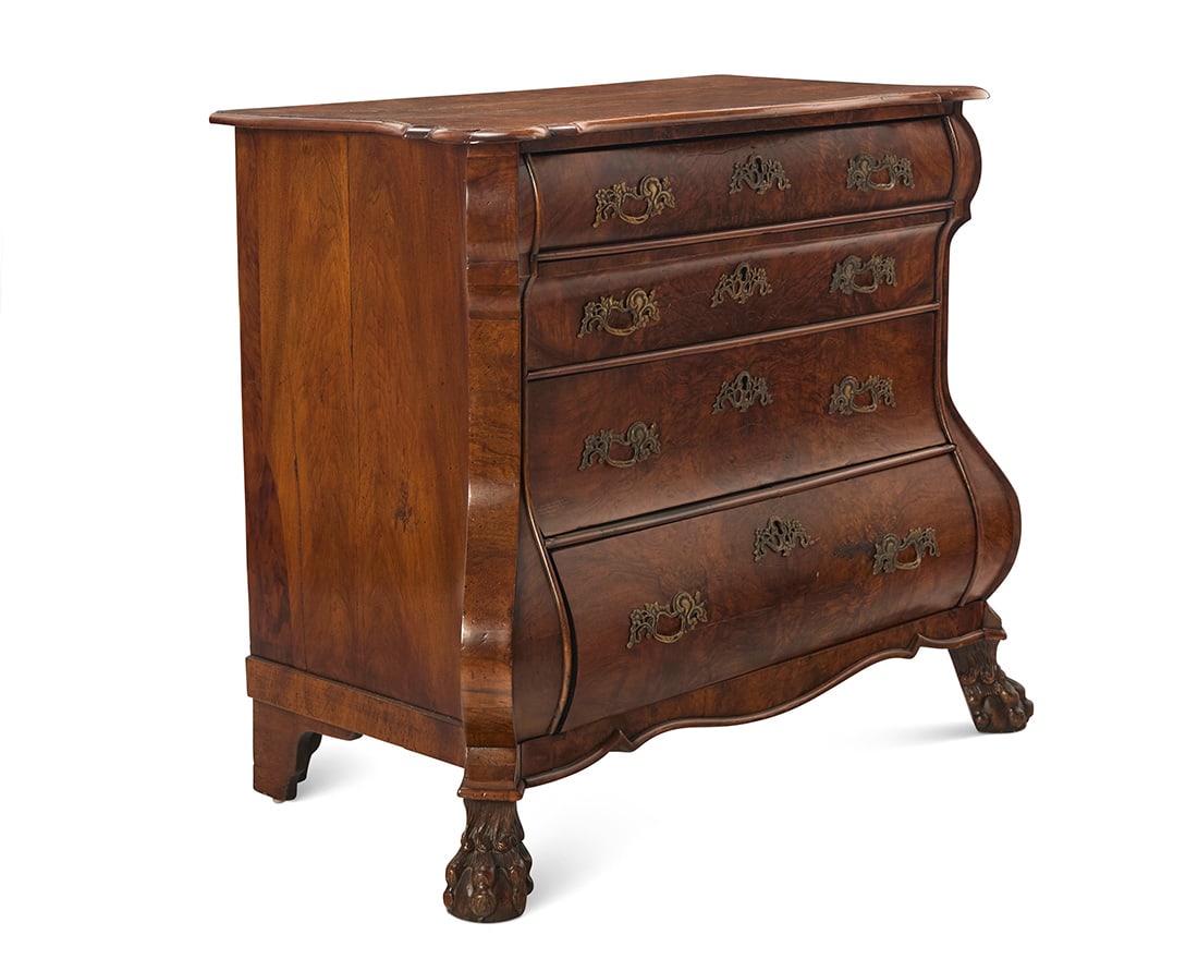 A Dutch walnut bombe commode (1 of 9)