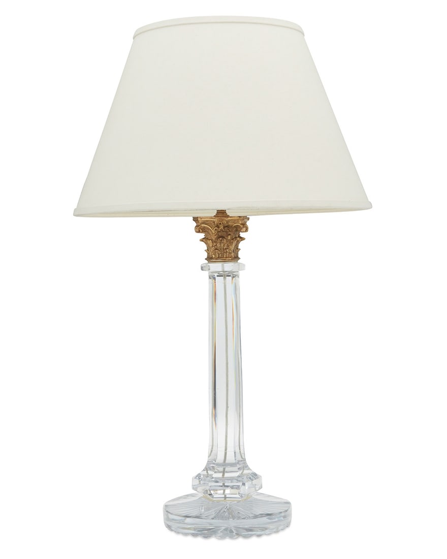 A Neoclassical style glass candlestick lamp (1 of 4)
