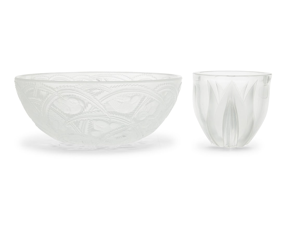Five Lalique glass table items - 2