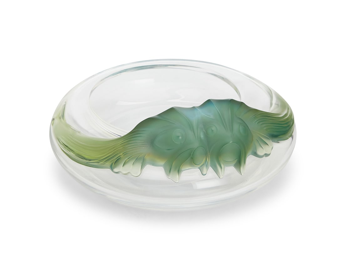A Lalique glass 'Yeso Antinea' bowl: A Lalique glass 'Yeso Antinea' bowlLate 20th/early 21st centuryDesigned by Marc Lalique (1900-1977)Etched: Lalique ® France4.25" H x 9.125" Dia.