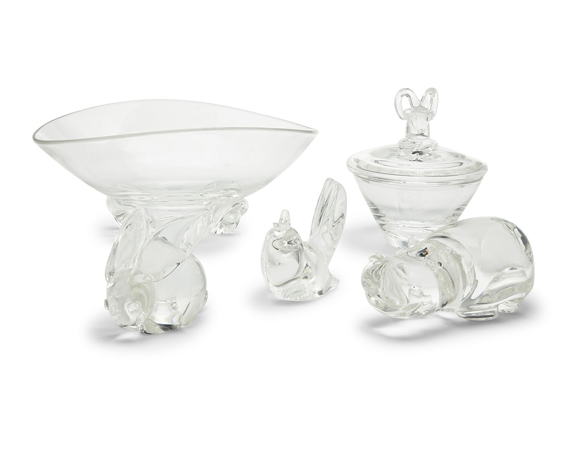 Five Steuben glass table items - 2