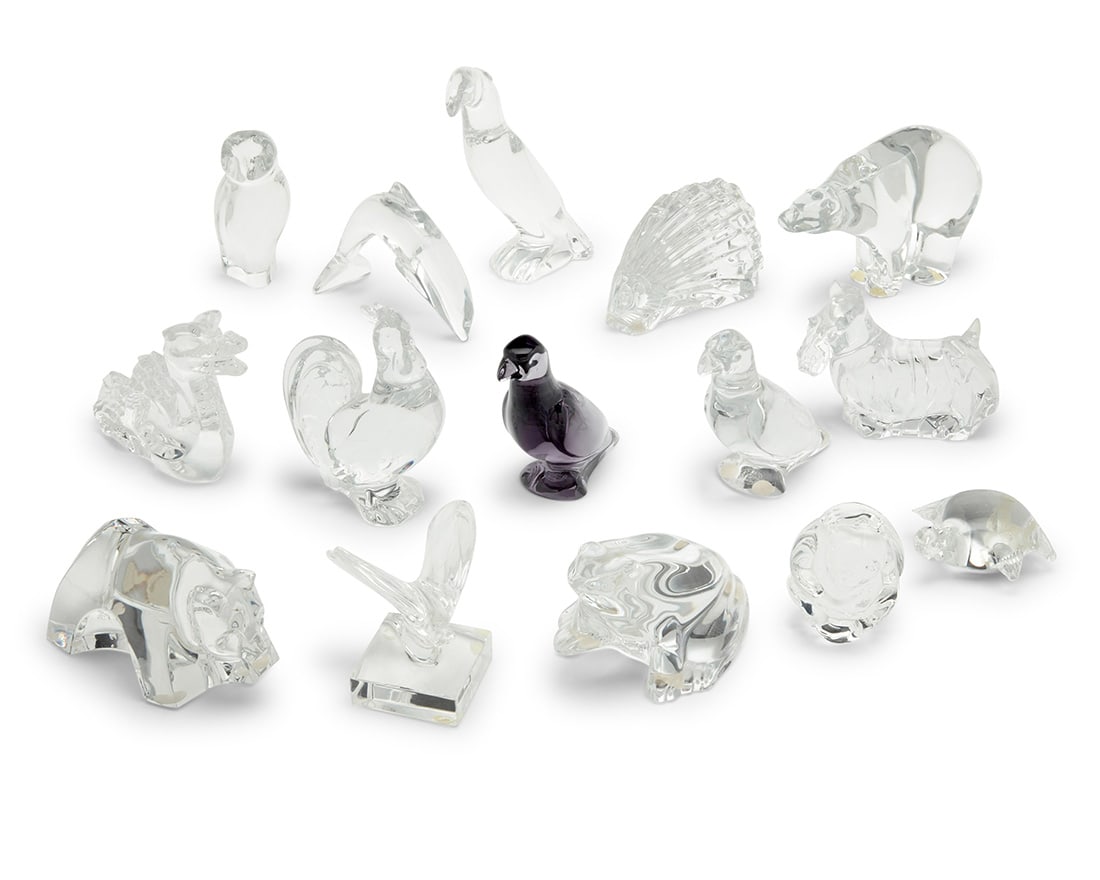 A large group of Baccarat glass animals (1 of 2)