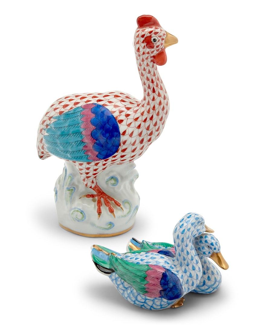 Two Herend porcelain bird groups - 2