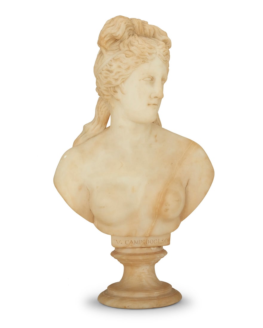 An Italian carved alabaster bust of the Venus Italica (1 of 6)