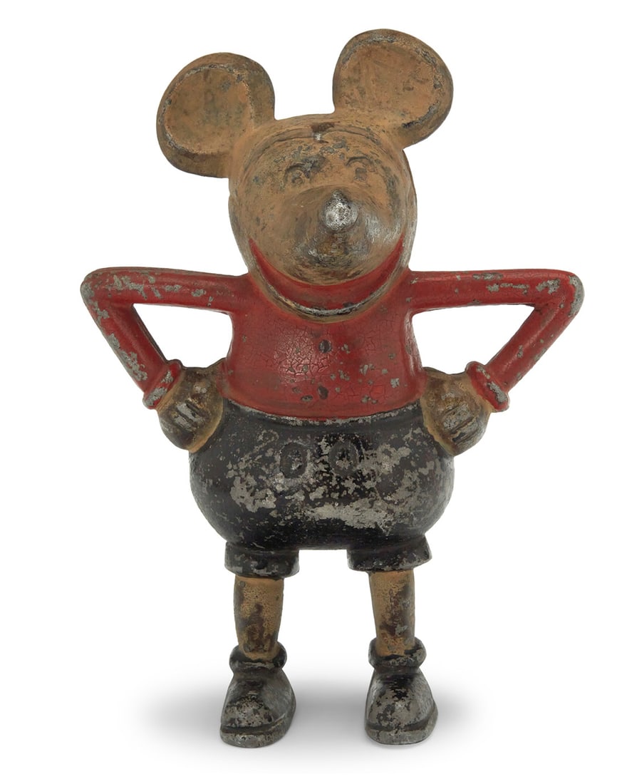 A French painted aluminum Mickey Mouse money box (1 of 4)