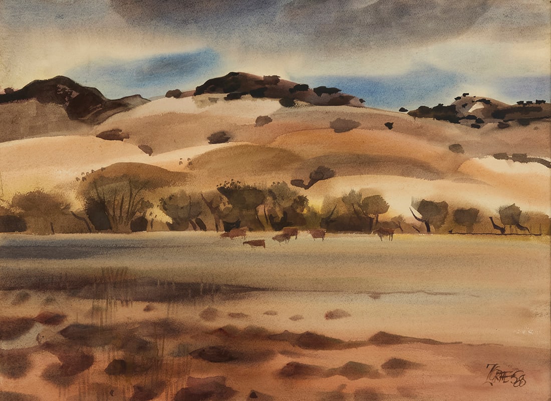 Milford Zornes (1908-2008), "Los Alamos Valley" (1 of 6)