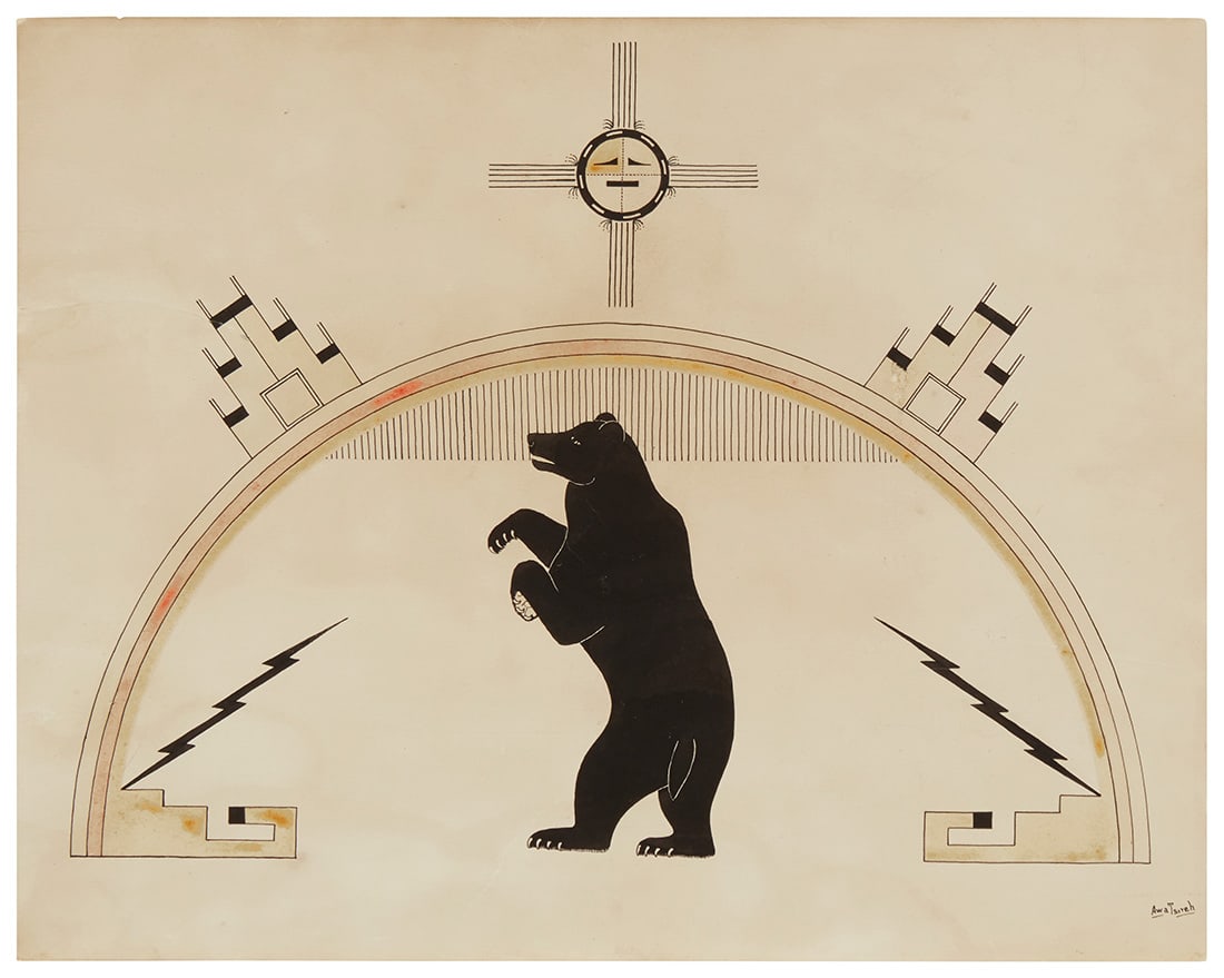 Awa Tsireh (1898-1955, San Ildefonso Pueblo), Bear (1 of 10)