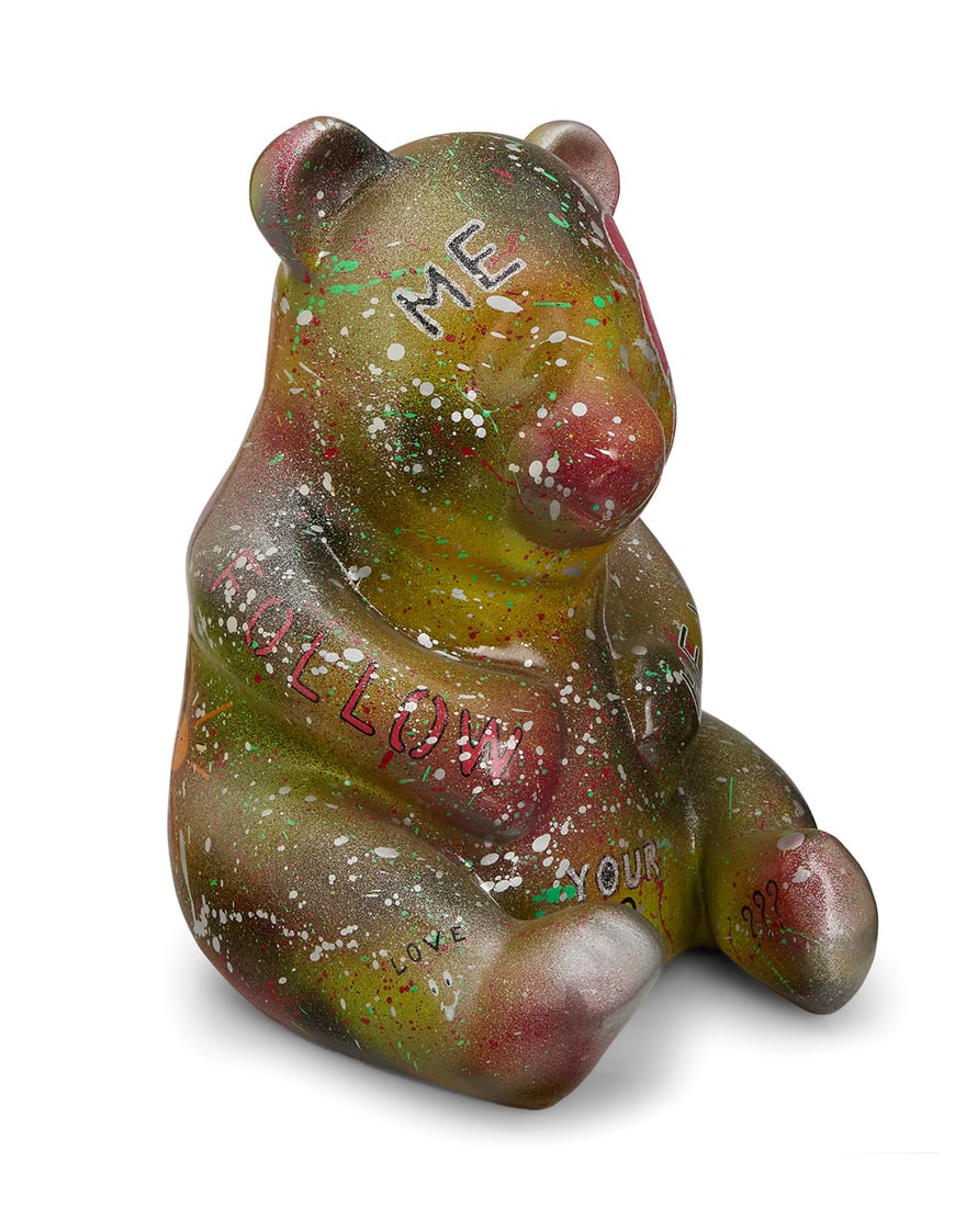 Miss Coco (b. 1970), "Follow Your Heart," 2018: Miss Coco (b. 1970) "Follow Your Heart," 2018 Resin sculpture Signed, titled, dated, and inscribed to underside: Miss CoCo / P. U 16.75" H x 12.25" W x 13.25" D