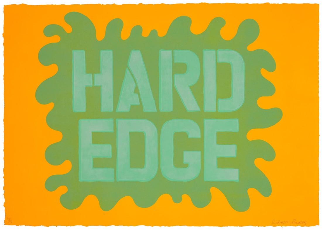 Robert Rogers (b. 1944), "Hard Edge Image at Least 22 X 30?? in Size," 1968: Robert Rogers (b. 1944) "Hard Edge Image at Least 22 X 30î in Size," 1968 Lithograph in colors on German Etching paper Edition: 10/10 Signed and numbered in pencil in the lower right and left sheet