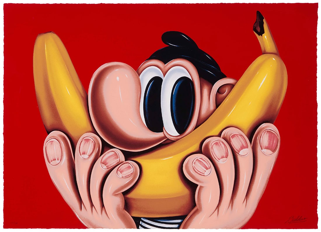 Baldur Helgason (b. 1984), "Banana," 2020: Baldur Helgason (b. 1984) "Banana," 2020 Screenprint in colors on wove paper Edition: 57/80 Signed and numbered in pencil along the lower edge: Baldur Image/Sheet: 20" H x 28" W