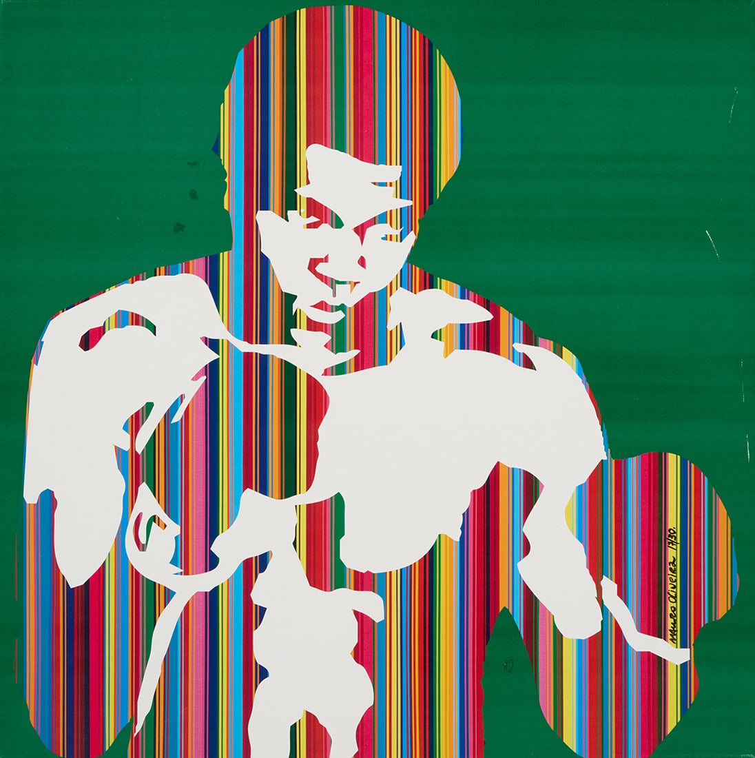 Mauro Oliveira (20th/21st Century), "The Greatest I": Mauro Oliveira (20th/21st Century) "The Greatest I" Giclee in colors on canvas Edition 17/30 Signed and numbered lower right: Mauro Oliveira 30" H x 30" W