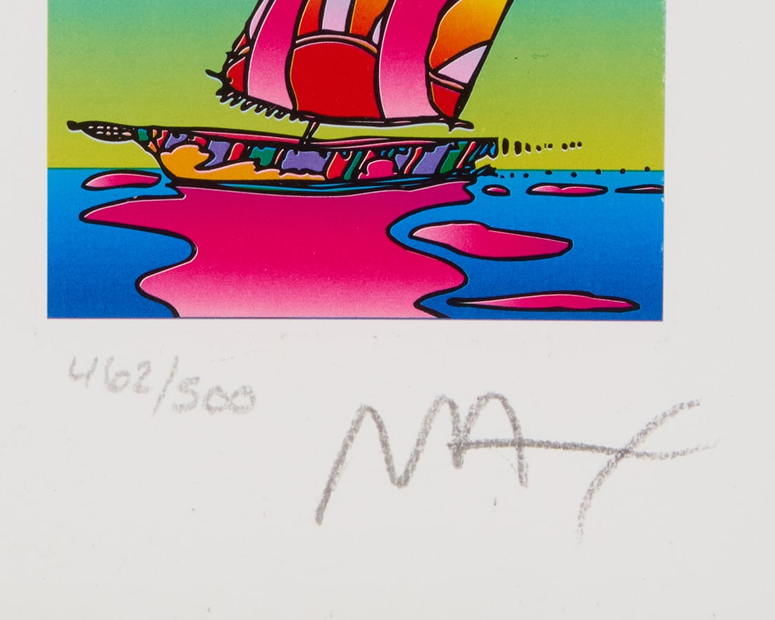 Peter Max (b. 1937), "Cosmic Sailboat" - 2