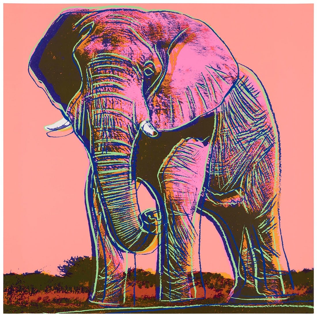 Andy Warhol (1928-1987), Working trial proof for "African Elephant" from the "Endangered Species" (1 of 5)