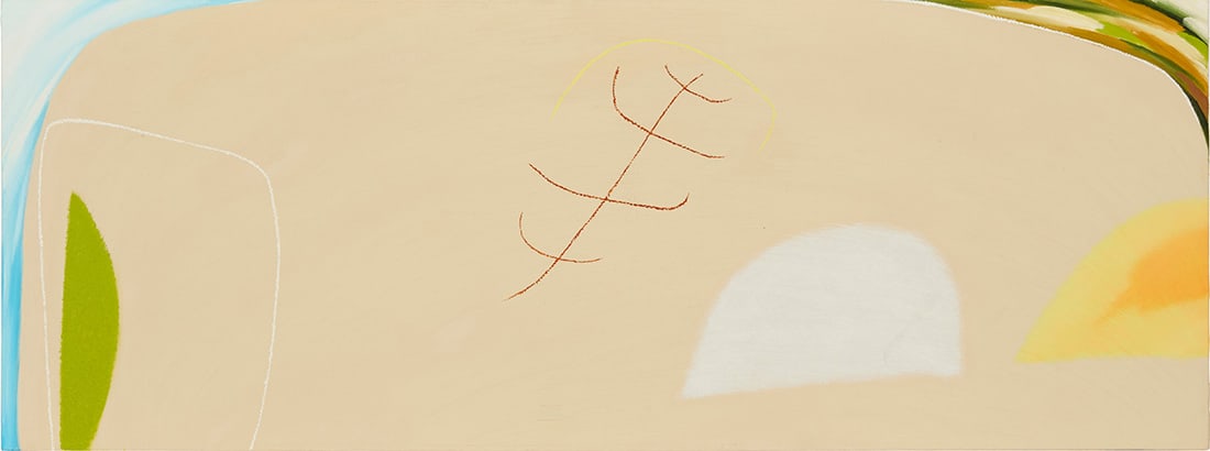 Martyn Jones (b. 1955), "The Great Hill - Mill Wood," 2018: Martyn Jones (b. 1955) "The Great Hill - Mill Wood," 2018 Oil on canvas Signed, titled, and dated in pencil, all verso: Martyn Jones 11.75" H x 31.5" W