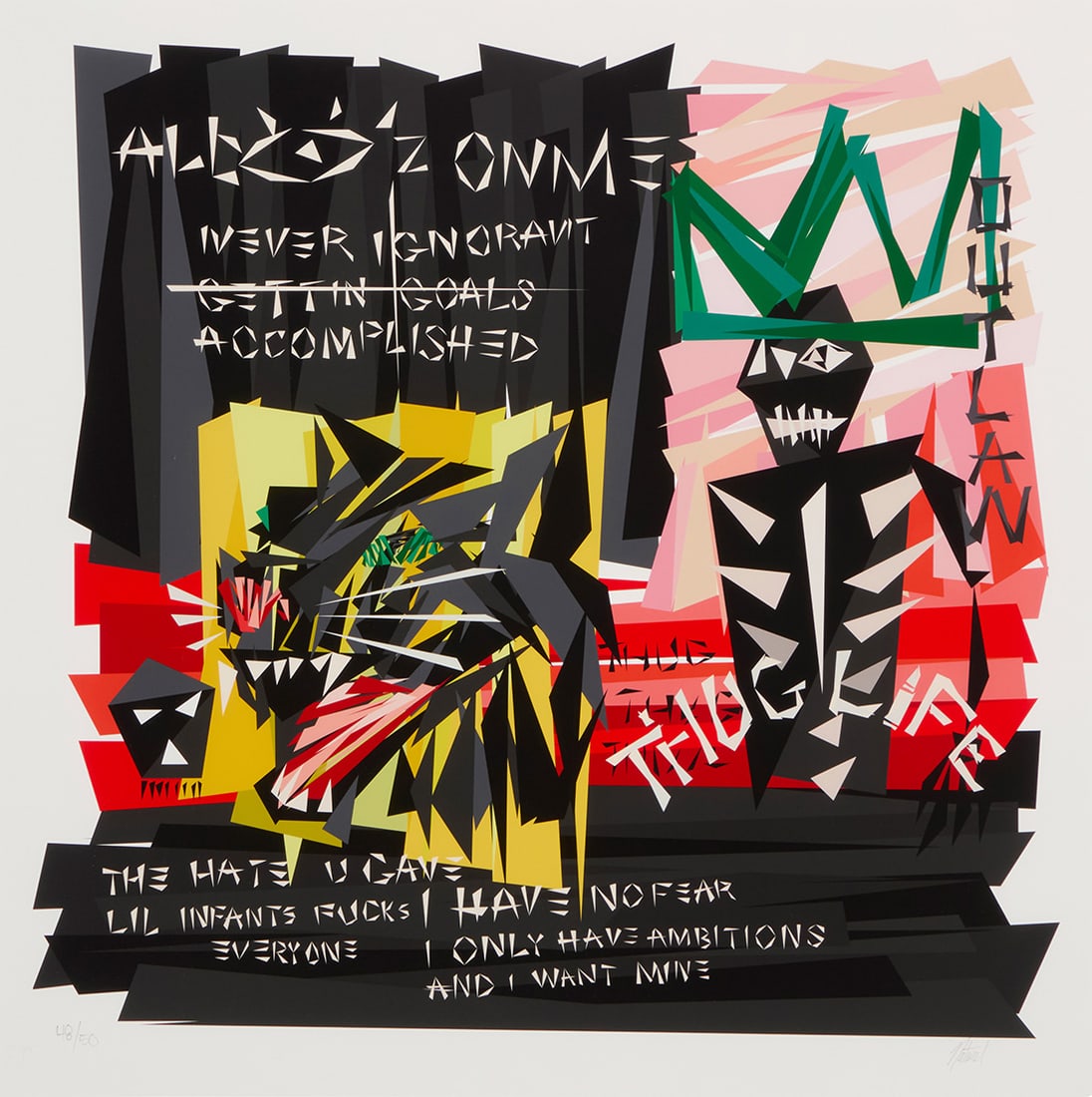 Lawrence "Naturel" Atoigue (b. 1983), "The Prince, The Panther," 2016: Lawrence "Naturel" Atoigue (b. 1983) "The Prince, The Panther," 2016 Archival pigment print in colors on paper Edition: 48/50 (there were also 5 artist's proofs) Signed and numbered in pencil in the