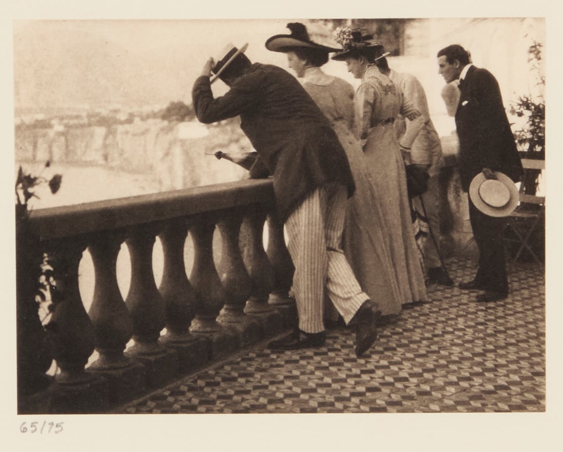 Karl Struss (1886-1981), "The Balcony, Sorrento," 1909, from "Karl Struss: A Portfolio," 1909-1929: Karl Struss(1886-1981)"The Balcony, Sorrento," 1909, from "Karl Struss: A Portfolio," 1909-1929Platinum print on paper hinged to an embossed board mount, as issuedEdition: 65/75 (there were also 15 ar