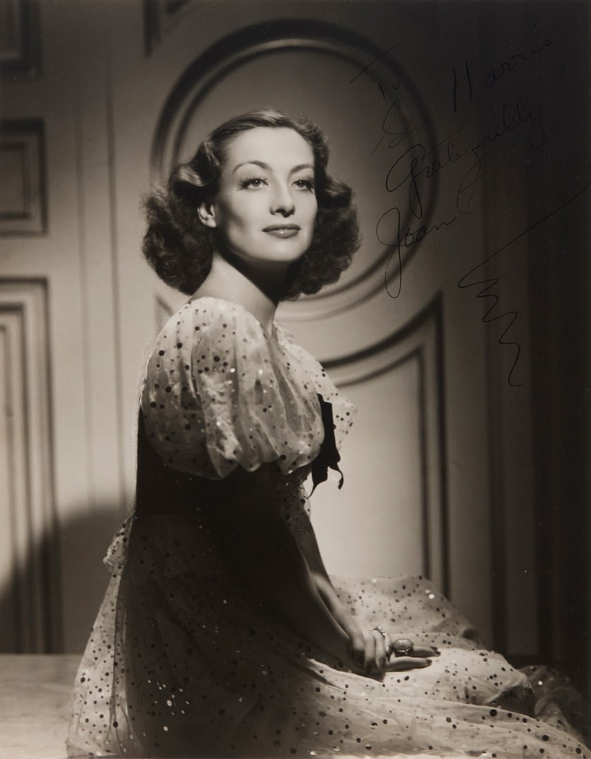 George Hurrell (1904-1992), A portrait Joan Crawford: George Hurrell(1904-1992)A portrait Joan CrawfordPhotograph on paperFrom the edition of unknown size and dateSigned and inscribed, presumably, by the sitter upper right: "Sue Harris / Gratefully / Joa