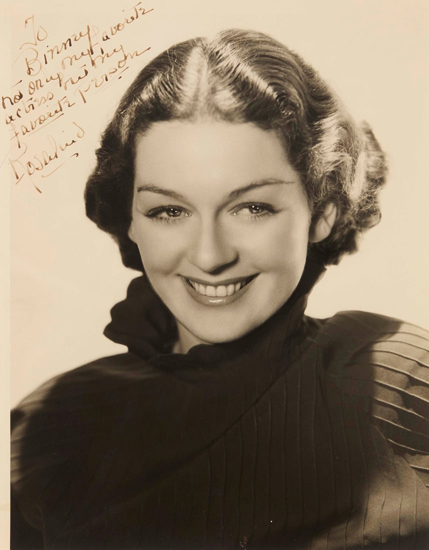 George Hurrell (1904-1992), A portrait of Rosalind Russell, inscribed to Binny Barnes (1 of 5)