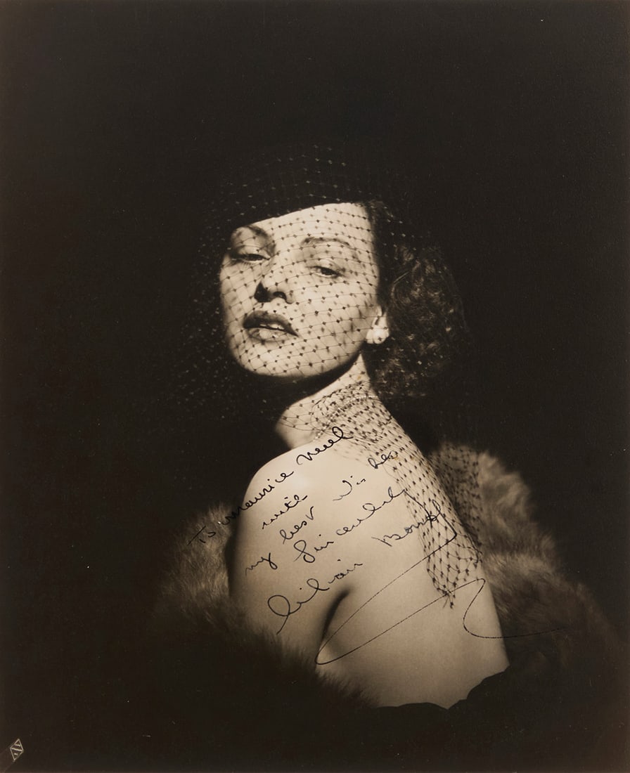 George Hurrell (1904-1992), A portrait of Lilian Bond: George Hurrell(1904-1992)A portrait of Lilian BondPhotograph on paperFrom the edition of unknown size and dateSigned and inscribed, presumably by the sitter, center: "To Maurice Neel / with / my best