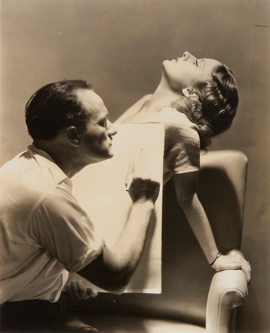George Hurrell (1904-1992), McClelland Barclay drawing Helene Barclay, 1932: George Hurrell(1904-1992)McClelland Barclay drawing Helene Barclay, 1932Photograph on paperFrom the edition of unknown sizeEmbossed in the lower right margin: "Hurrell"; Inscribed in pencil and with a