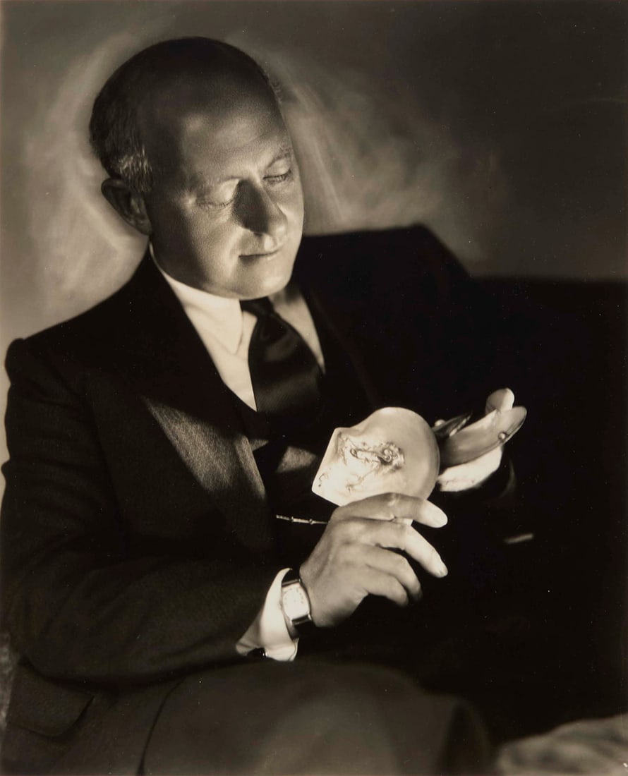 George Hurrell (1904-1992), Portrait of Cecil B. DeMille holding "a pearl like a fish" (1 of 6)
