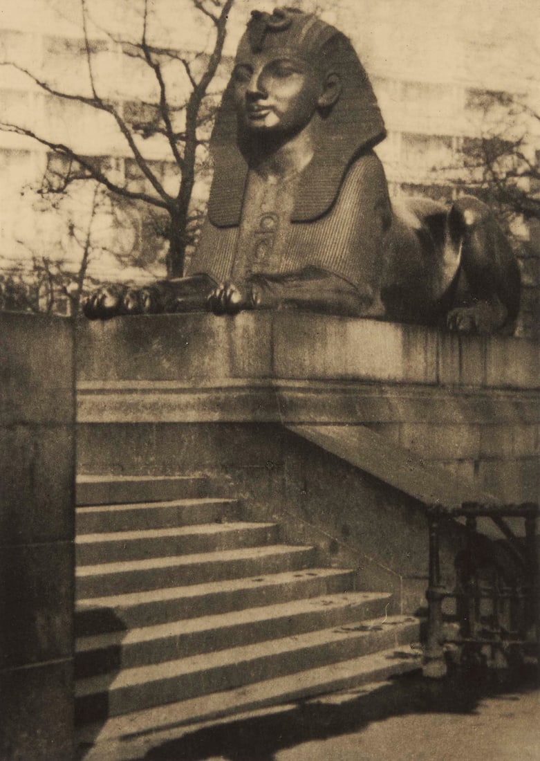 Alvin Langdon Coburn (1882-1966), "On the Embankment," 1909: Alvin Langdon Coburn(1882-1966)"On the Embankment," 1909Photograph on paperAppears unsigned; titled and dated on a label affixed to the frame's backing paperSight: 8.375" H x 5.875" W