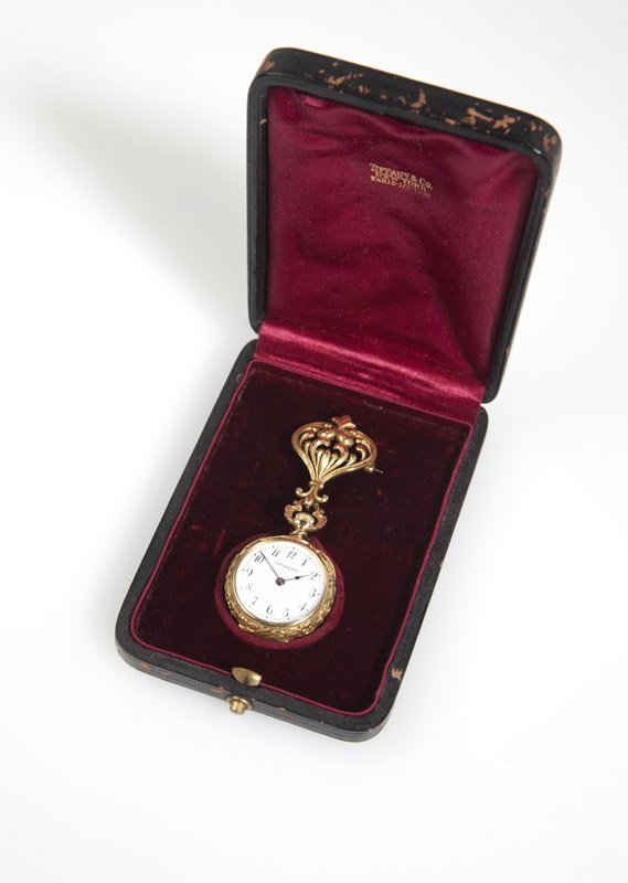 A gold lady's lapel pocket watch, Tiffany & Co - 2