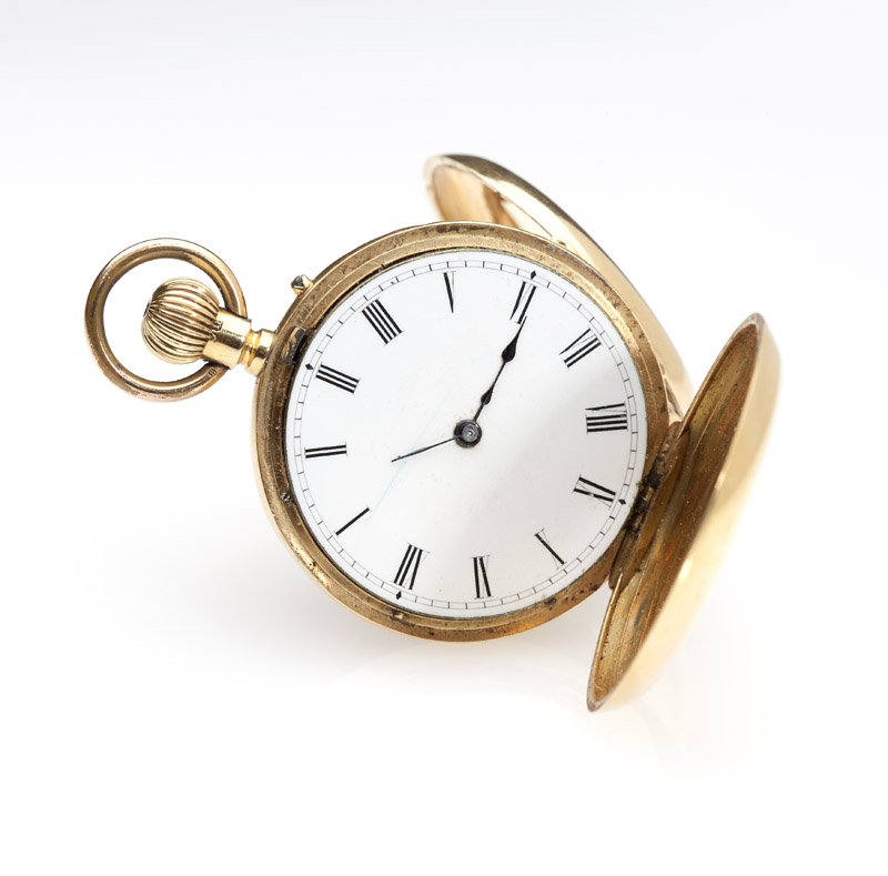 An English gold demi-hunter case pocket watch