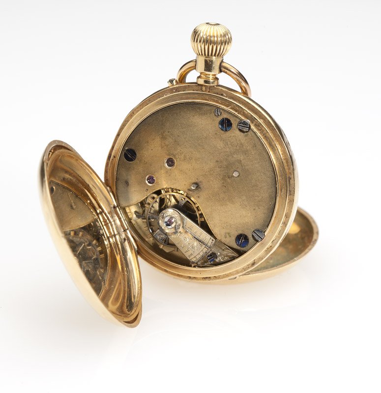 An English gold demi-hunter case pocket watch - 3