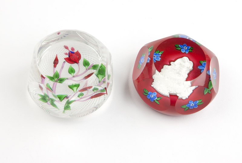 Two glass paperweights, Saint Louis